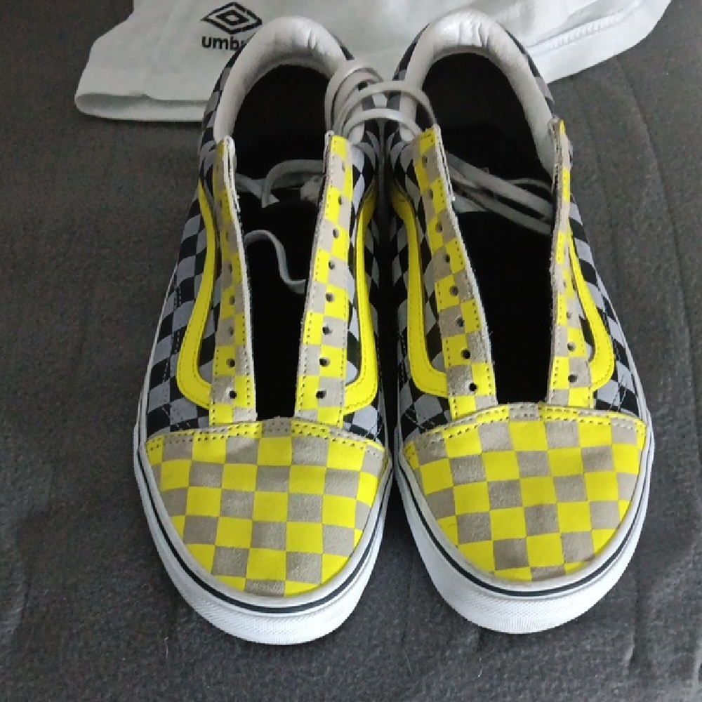 SOLD-Vans Yellow and Gray Sneakers Stylish Comfort
